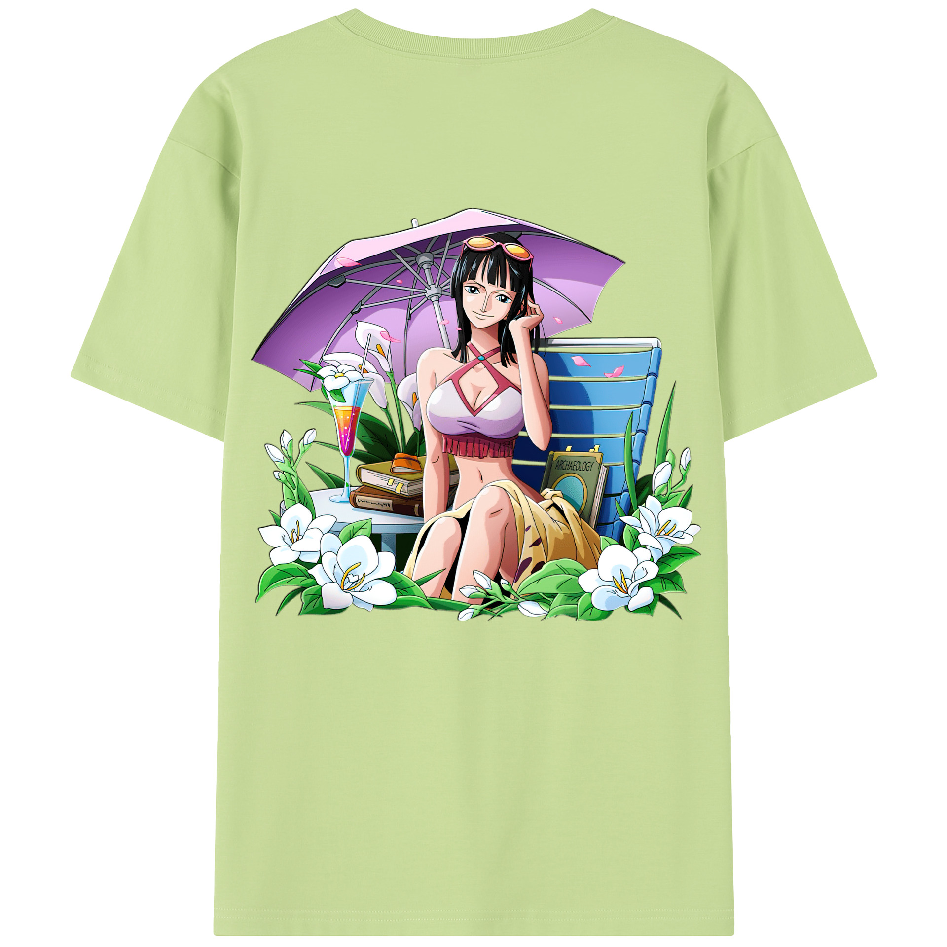 ワンピース ニコ・ロビン ONE PIECE Nico Robin 綿100％半袖Tシャツ（背面プリント）